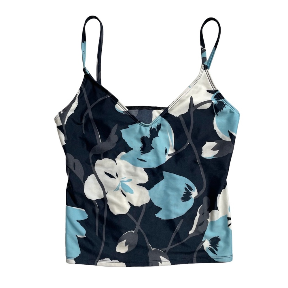 Womens Anne Klein New York blue and white floral tankini top